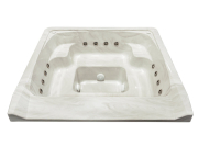 7' x 7' Square Oasis Vanishing Edge Spillover Spa with 12 Jets Alps - Sterling Marble